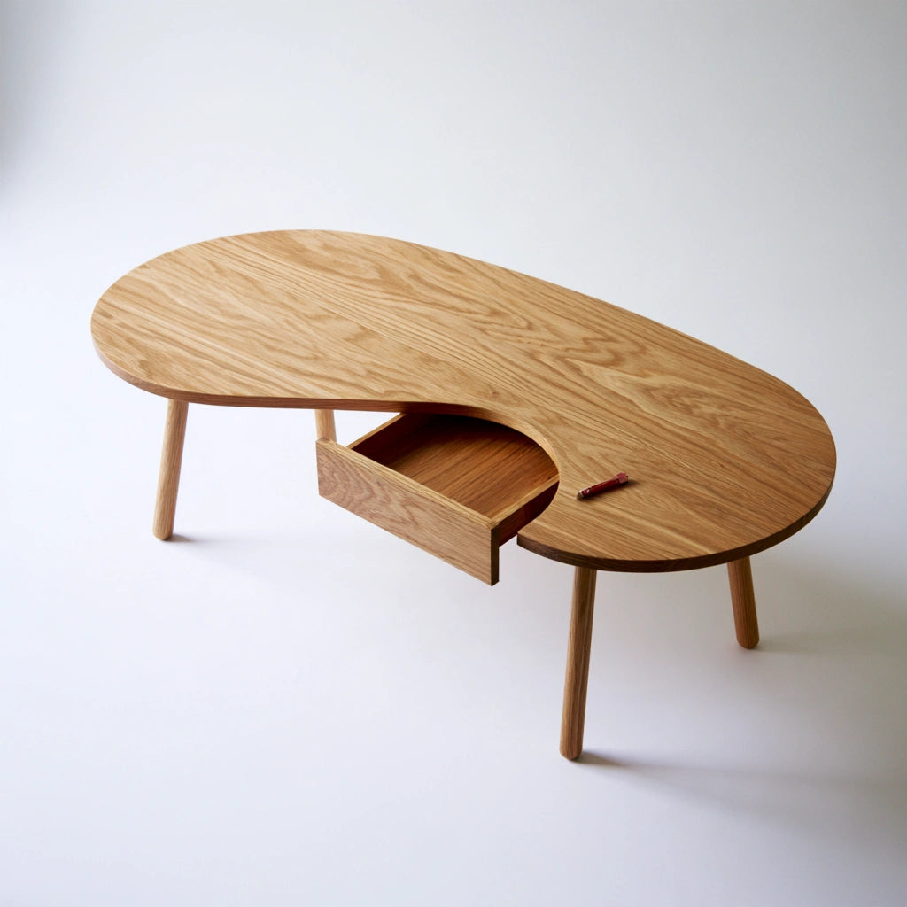Salontafel van hout met eikenlook, kleur lichtbruin