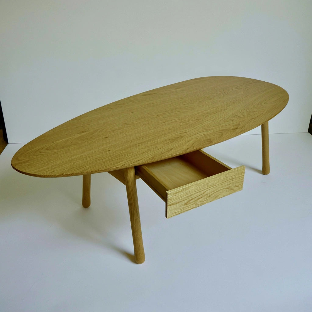Salontafel van hout met eikenlook, kleur lichtbruin