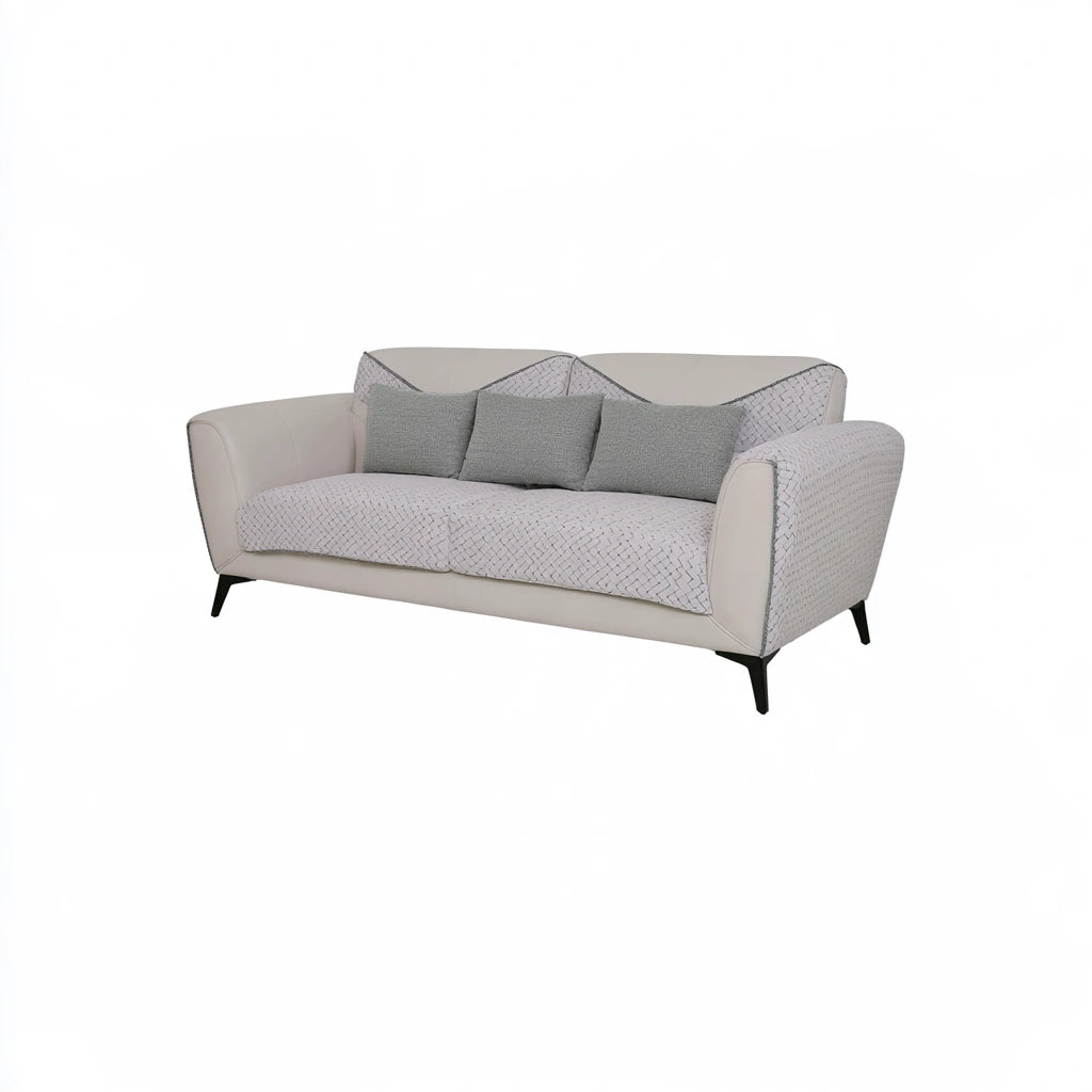 Gestoffeerde bank, kleur zwart en lichtbeige