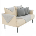 Gestoffeerde bank, kleur zwart en lichtbeige