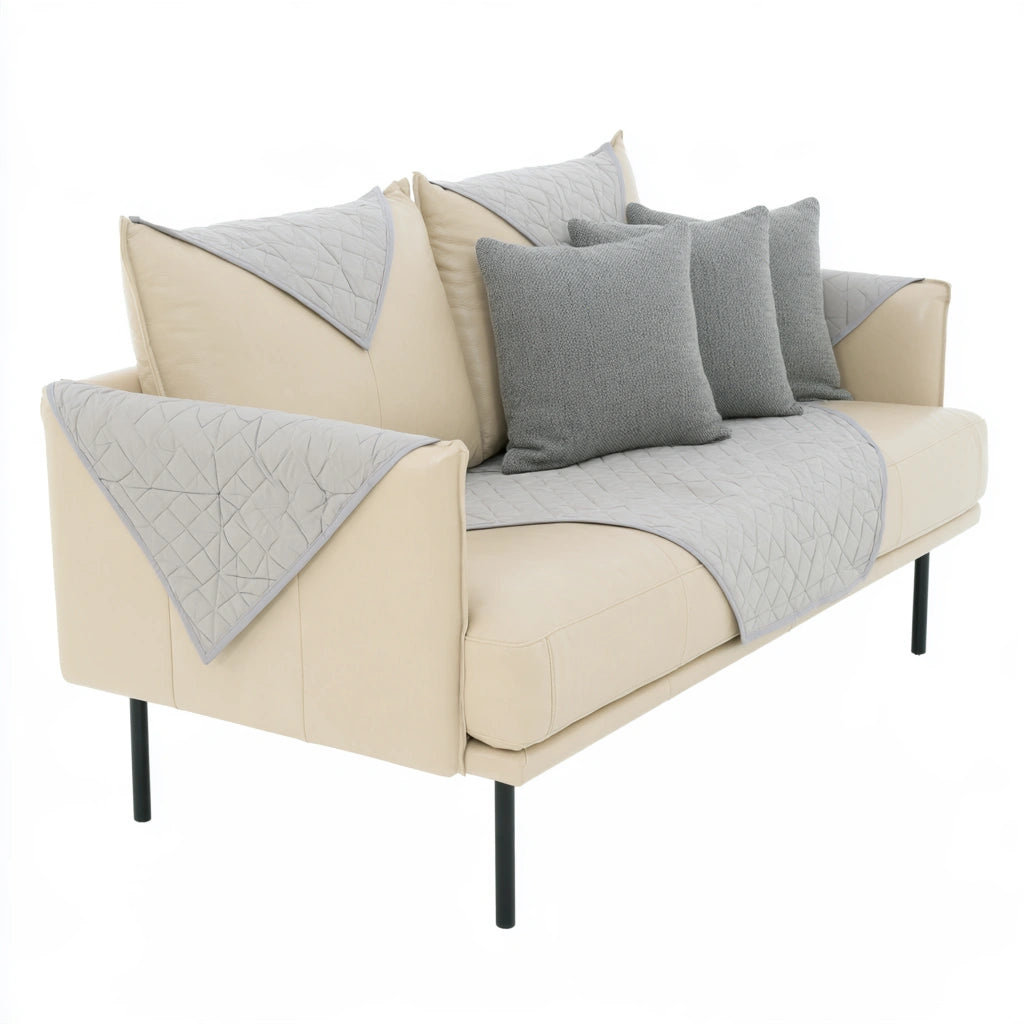 Gestoffeerde bank, kleur zwart en lichtbeige