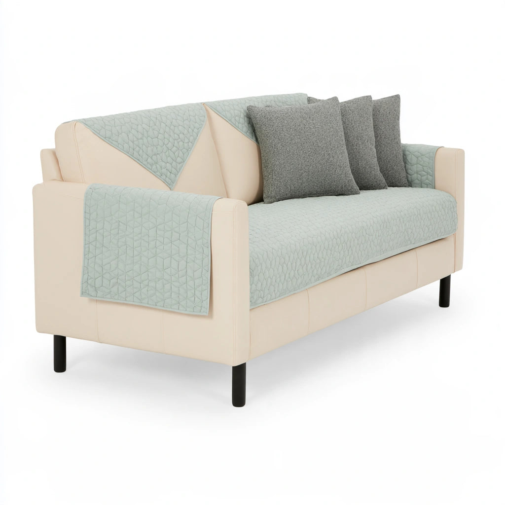 Gestoffeerde bank, kleur zwart en lichtbeige