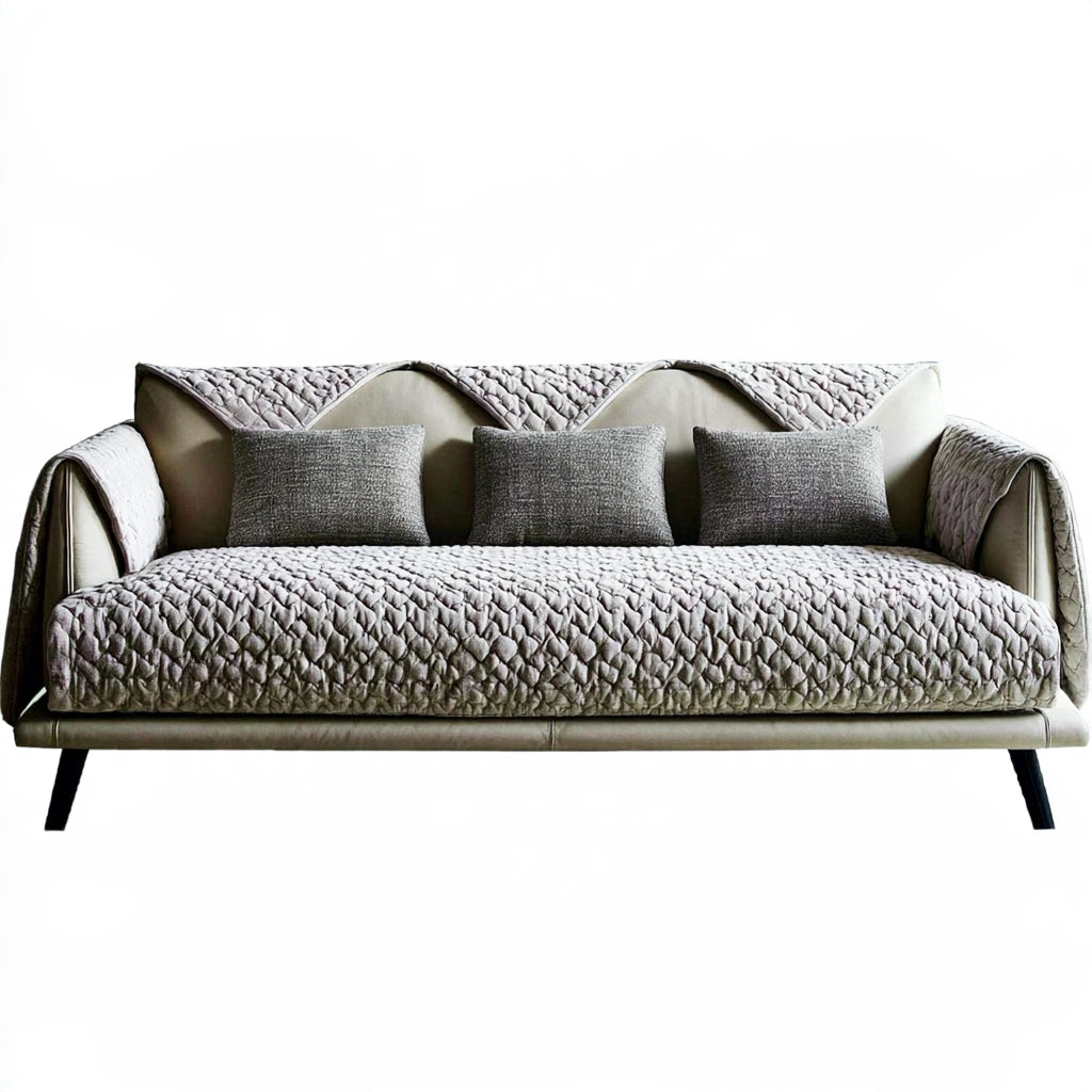 Gestoffeerde bank, kleur zwart en lichtbeige