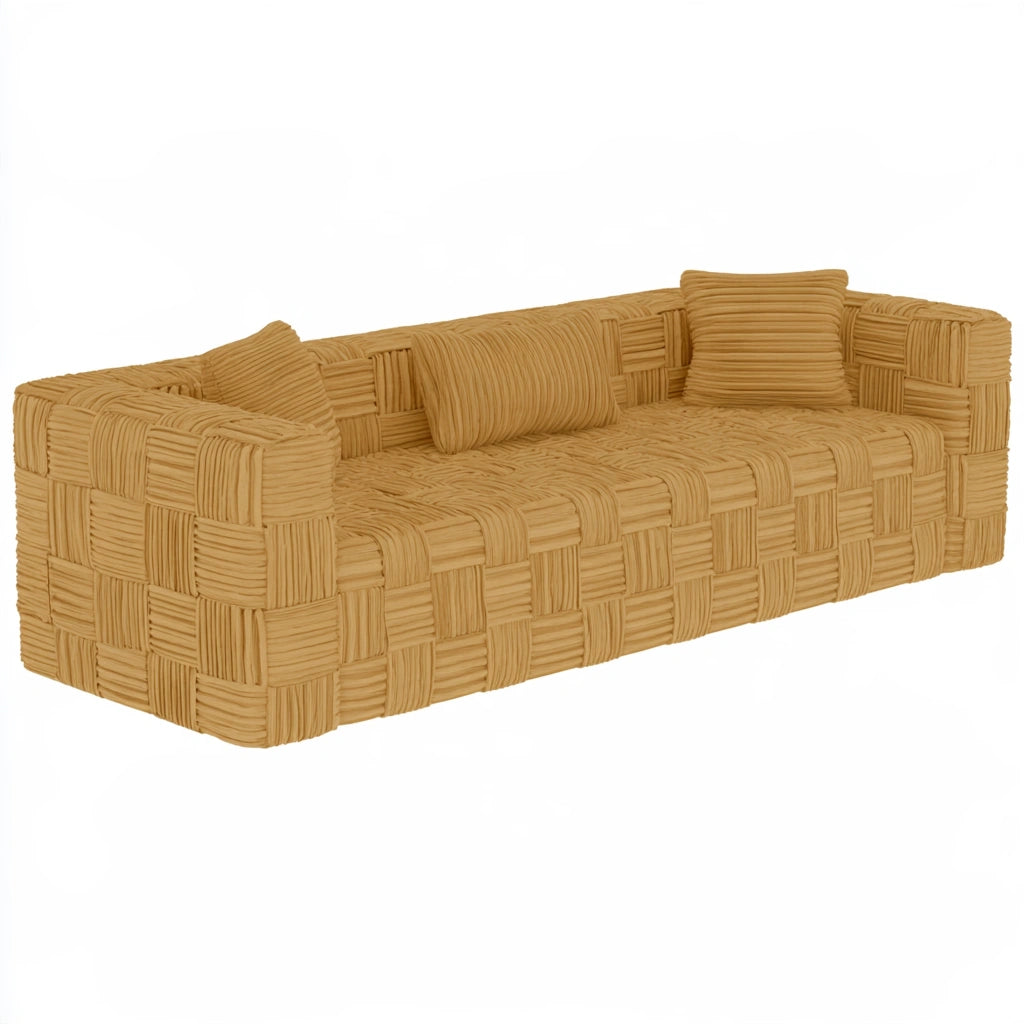 Gestoffeerde bank, kleur lichtbeige