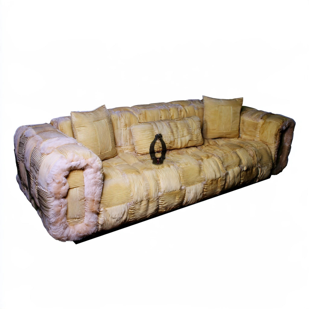 Gestoffeerde bank, kleur lichtbeige